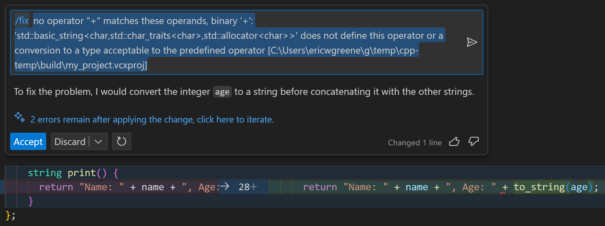 Github Copilot Convert Into String